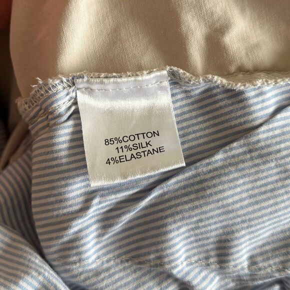 Peter Millar Cotton Silk‎ Blend Flat Front Straight Leg Pants Beige Sz 33 Preppy - Picture 4 of 5